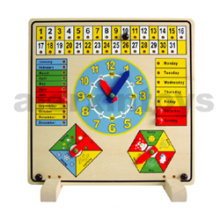 Reloj y calendario educativos de madera (80086)